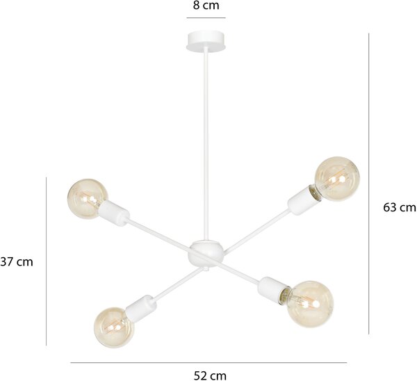 Emibig Proton závěsné svítidlo 4x60 W bílá 5874