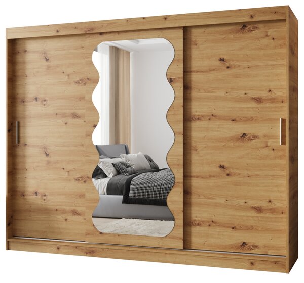 Šatní skříň 250 cm Spock (dub artisan). Akce -21%
