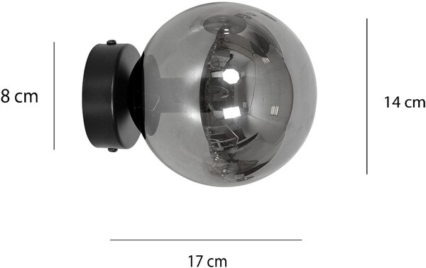 Emibig Rossi nástěnné svítidlo 1x10 W černá-grafitová 875/K1