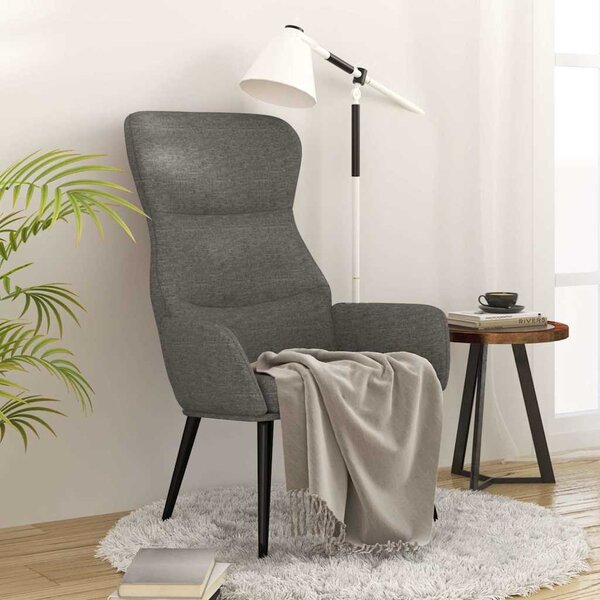 Relaxační křeslo světle šedé textil 341071