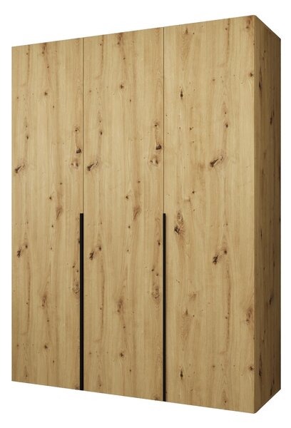 Šatní skříň 150 cm Alice 1 (dub artisan + černá)
