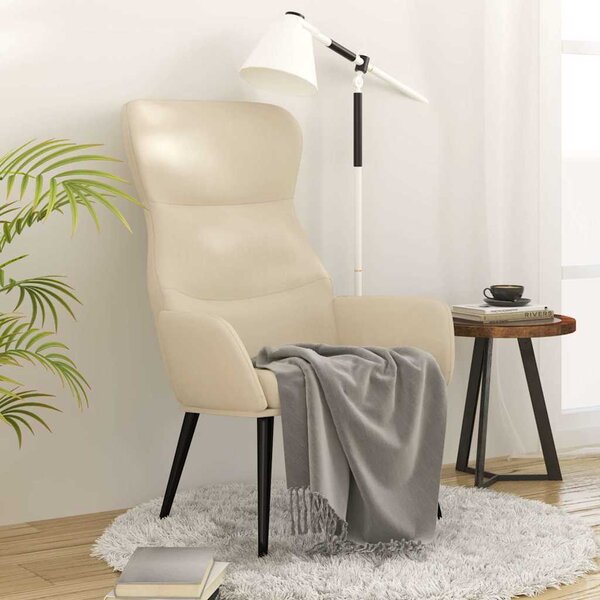 Relaxační křeslo krémové textil 341073