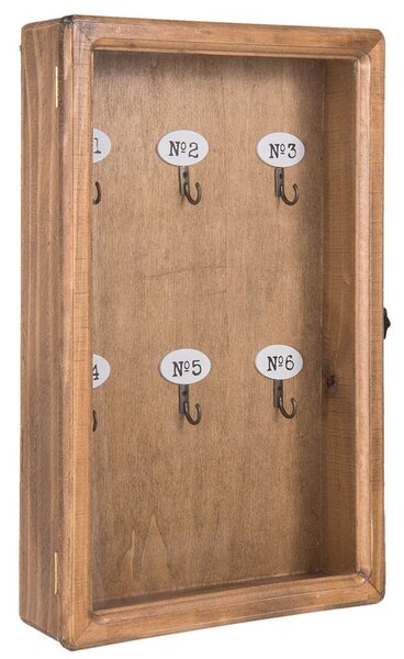 Clayre & Eef Dřevěná skříňka na klíče 23x38 cm