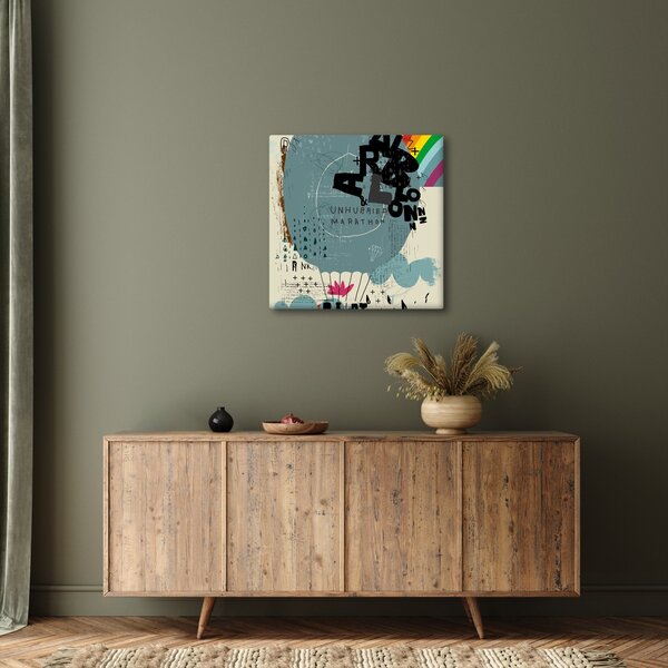 Obraz - Létající balón s duhou (30x30 cm)