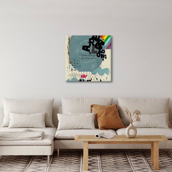 Obraz - Létající balón s duhou (30x30 cm)