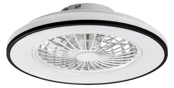 Rabalux Černo-bílé stropní LED svítidlo s ventilátorem Dalfon2 485mm 48W CCT s DO 71331