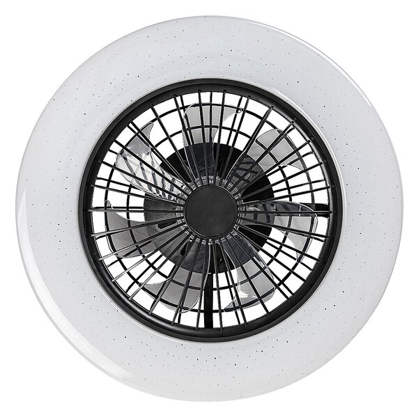 Rabalux Černé stropní LED svítidlo s ventilátorem Dalfon2 485mm 48W CCT s DO 71329