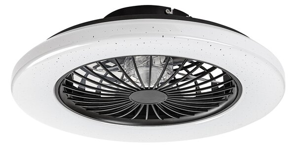 Rabalux Černé stropní LED svítidlo s ventilátorem Dalfon2 485mm 48W CCT s DO 71329