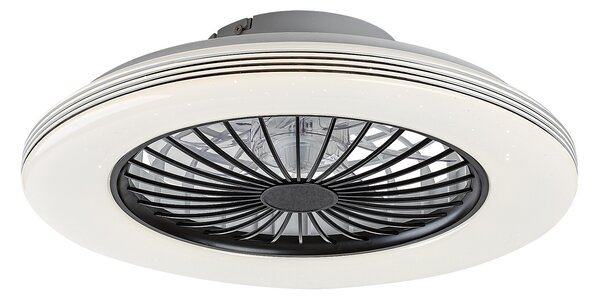 Rabalux Černé stropní LED svítidlo s ventilátorem Dalfon2 485mm 48W CCT s DO 71330