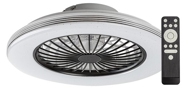 Rabalux Černé stropní LED svítidlo s ventilátorem Dalfon2 485mm 48W CCT s DO 71330