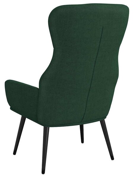 Relaxační křeslo tmavě zelené textil 341076