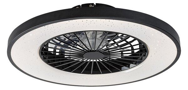 Rabalux Černé stropní LED svítidlo s ventilátorem Dalfon2 540mm 72W CCT s DO 71334