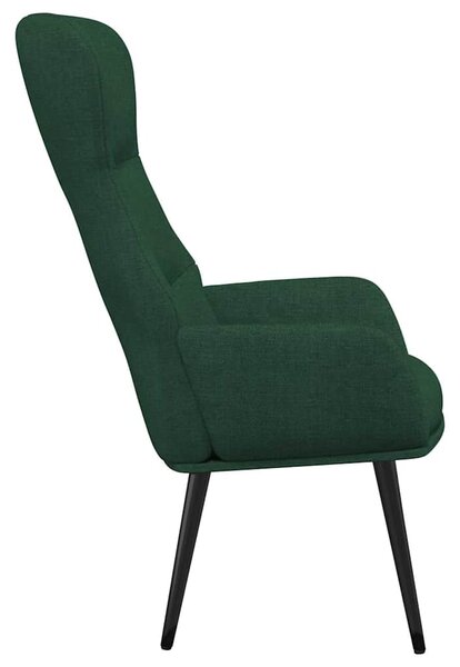 Relaxační křeslo tmavě zelené textil 341076