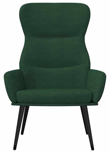 Relaxační křeslo tmavě zelené textil 341076