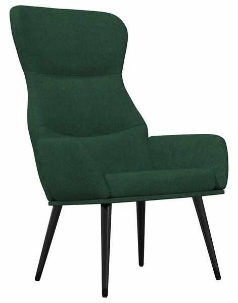 Relaxační křeslo tmavě zelené textil 341076