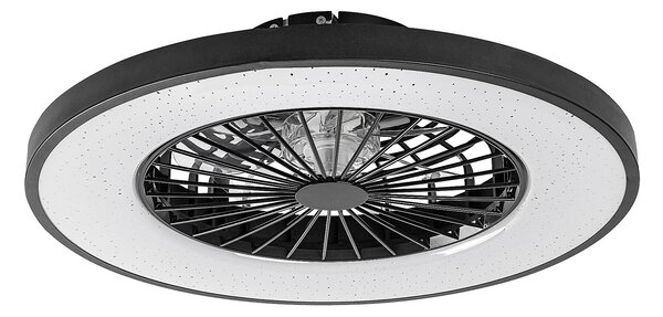 Rabalux Černé stropní LED svítidlo s ventilátorem Dalfon2 540mm 72W CCT s DO 71334