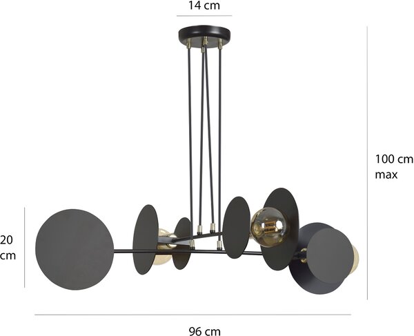 Emibig Idea závěsné svítidlo 4x15 W černá 792/4