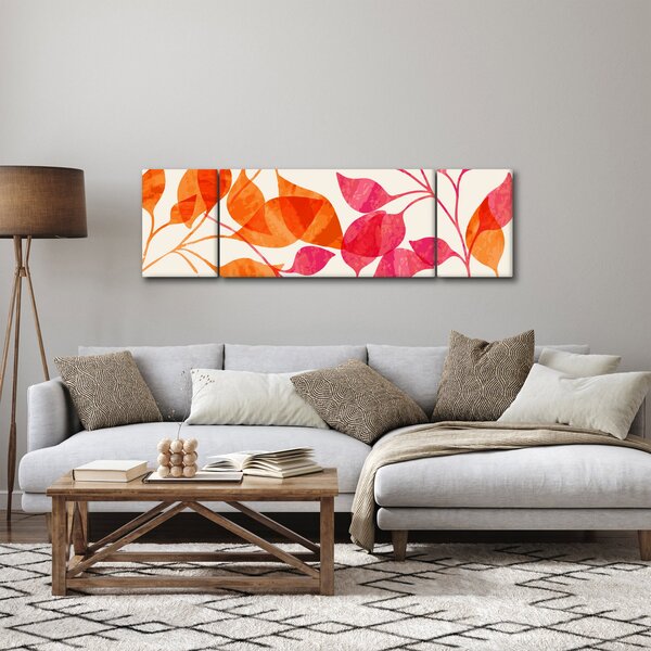 Obraz - Oranžové lístí (170x50 cm)