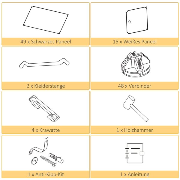 HOMCOM DIY systém polic pro šatníky s 2 velkými a 9 malými kostkami - DIY organizér, botník, úložný regál na knihy a hračky, černý 111 x 47 x 183 cm |