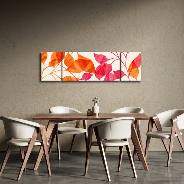 Obraz - Oranžové lístí (170x50 cm)