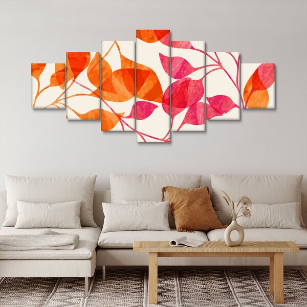 Obraz - Oranžové lístí (210x100 cm)