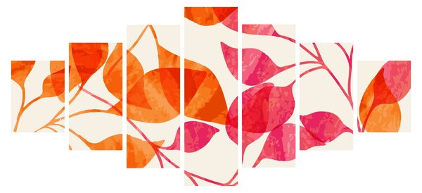 Obraz - Oranžové lístí (210x100 cm)