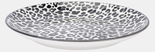 Sinsay - Keramické talíře s leopardím vzorem 2 pack - černá