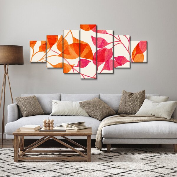 Obraz - Oranžové lístí (210x100 cm)