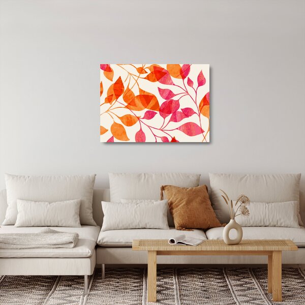 Skleněný obraz - Oranžové lístí (70x50 cm)