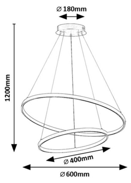 Rabalux Zlaté závěsné LED svítidlo Beliza 600mm 75W CCT s DO 72348