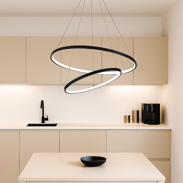Rabalux Černé závěsné LED svítidlo Beliza 600mm 75W CCT s DO 72345