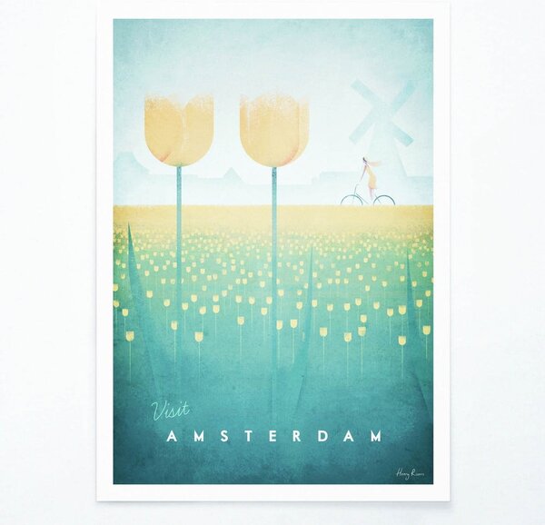 Plakát Travelposter Amsterdam, 30 x 40 cm