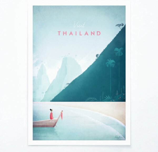 Plakát Travelposter Thailand, 30 x 40 cm