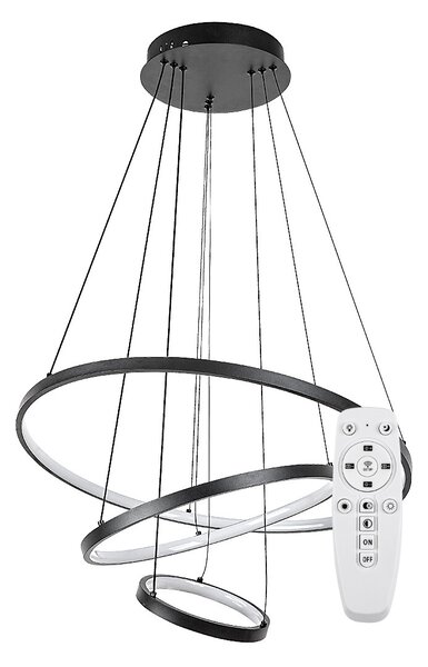 Rabalux Černé závěsné LED svítidlo Beliza 600mm 90W CCT s DO 72346
