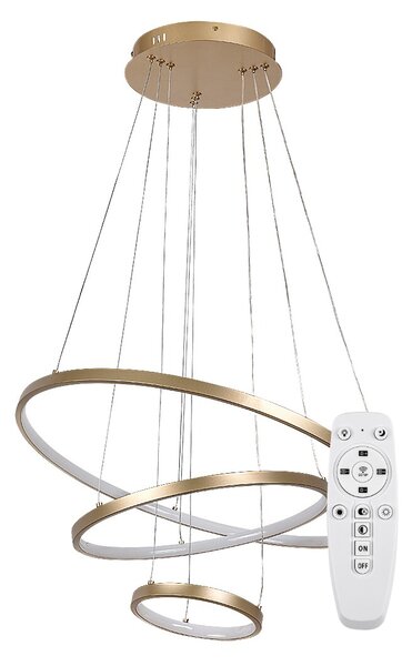 Rabalux Zlaté závěsné LED svítidlo Beliza 600mm 90W CCT s DO 72349