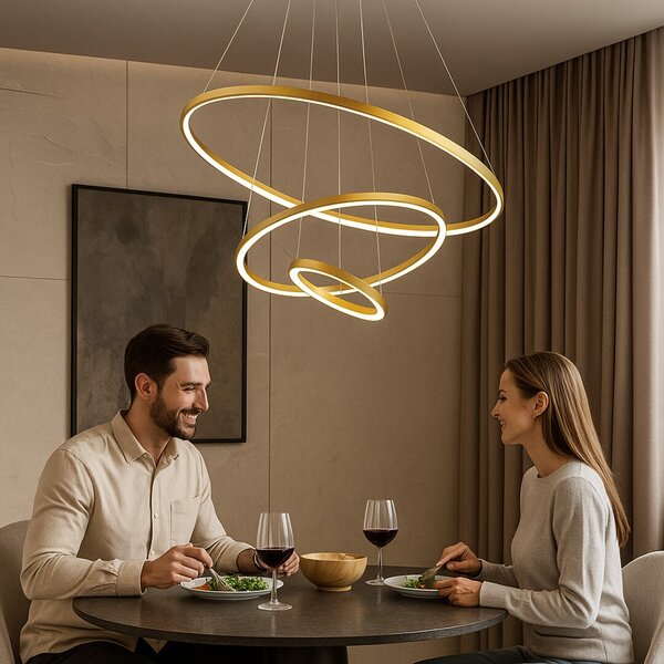 Rabalux Zlaté závěsné LED svítidlo Beliza 600mm 90W CCT s DO 72349