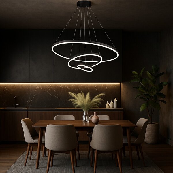 Rabalux Černé závěsné LED svítidlo Isaure 800mm 100W CCT s DO 72306