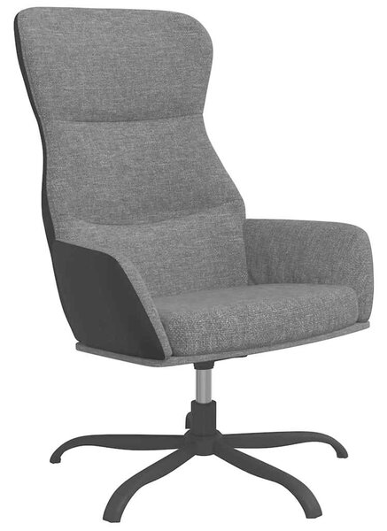 Relaxační křeslo světle šedé textil 341091