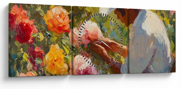 Obraz - Zahradník (s hodinami) (90x30 cm)