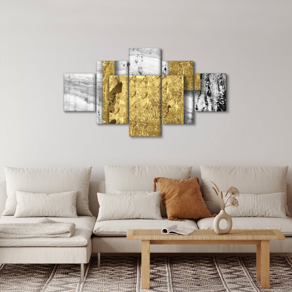 Obraz - Zlaté čtverce N⁰1 (125x70 cm)