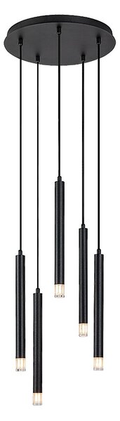 Rabalux Černý závěsný lustr Ramira pro žárovku 5x G9 72360