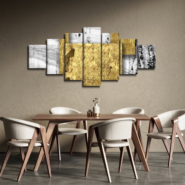 Obraz - Zlaté čtverce N⁰1 (210x100 cm)