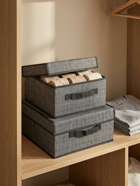 Sinsay - Skládací úložné boxy s uchyty 2 pack - šedá