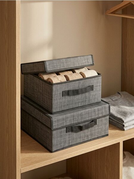 Sinsay - Skládací úložné boxy s uchyty 2 pack - šedá