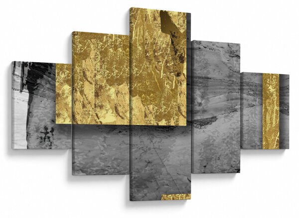 Obraz - Zlaté čtverce N⁰2 (125x70 cm)