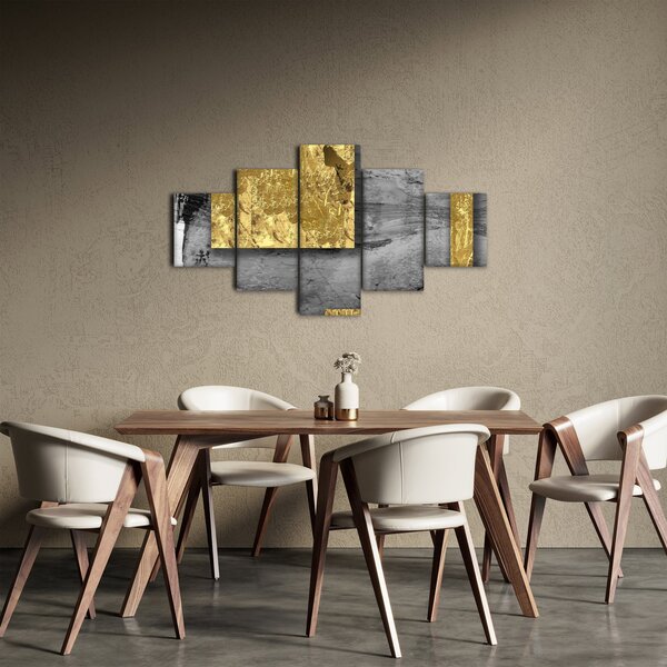 Obraz - Zlaté čtverce N⁰2 (125x70 cm)
