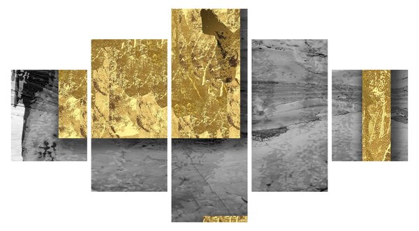 Obraz - Zlaté čtverce N⁰2 (125x70 cm)