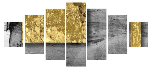 Obraz - Zlaté čtverce N⁰2 (210x100 cm)