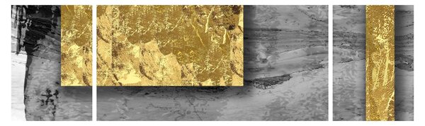 Obraz - Zlaté čtverce N⁰2 (170x50 cm)