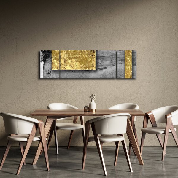 Obraz - Zlaté čtverce N⁰2 (170x50 cm)